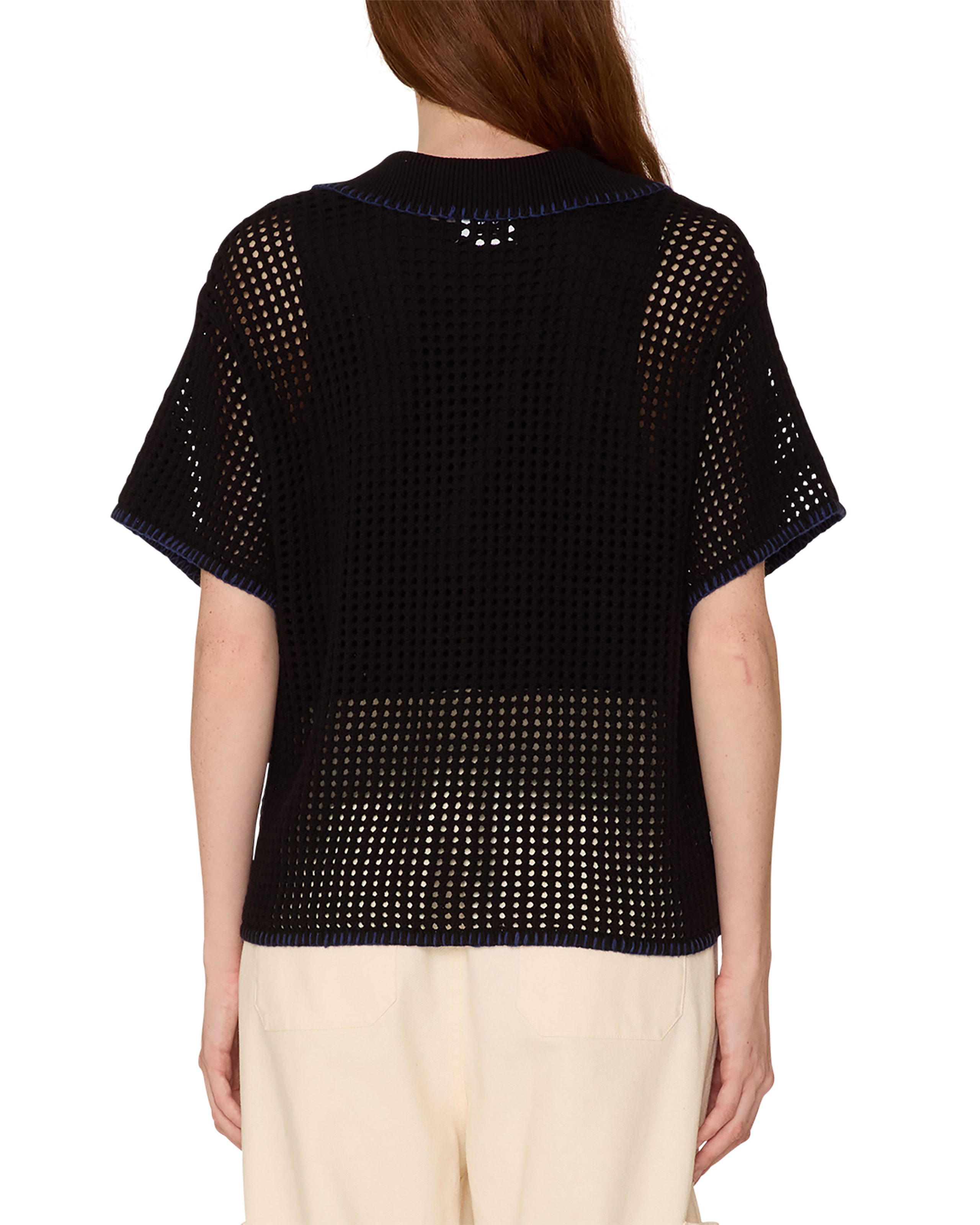 obey pilar crochet cardigan black (zoomed)