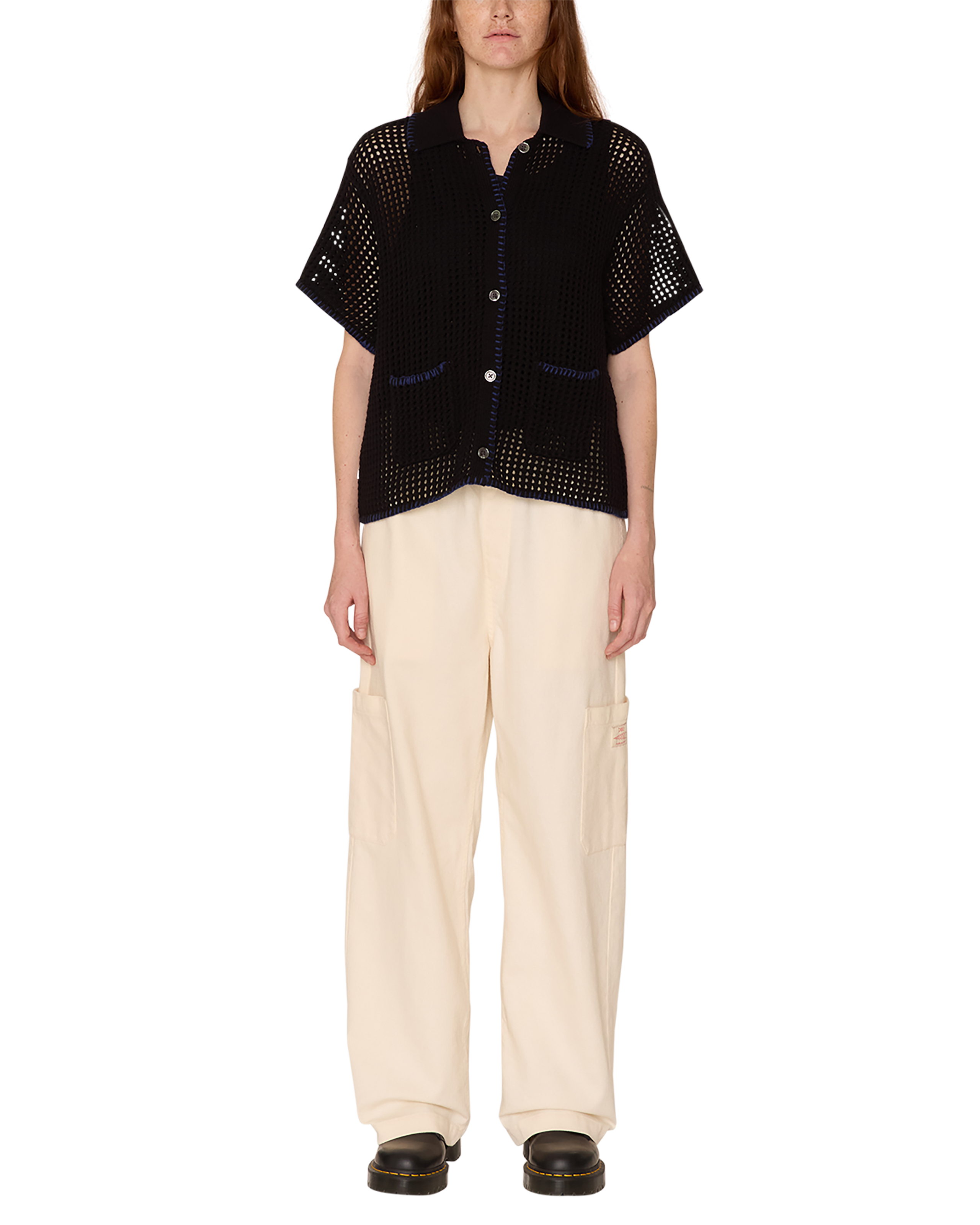 obey pilar crochet cardigan black (zoomed)