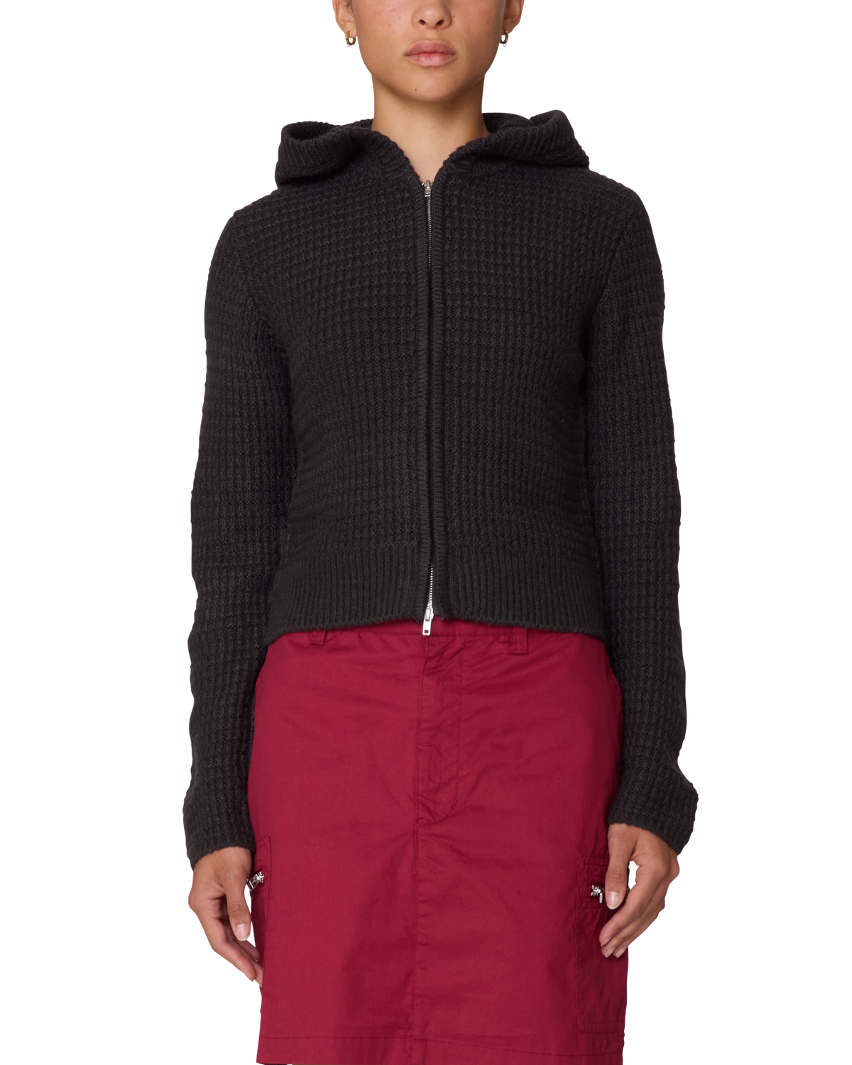 GLENDA HOOD ZIP SWEATER
