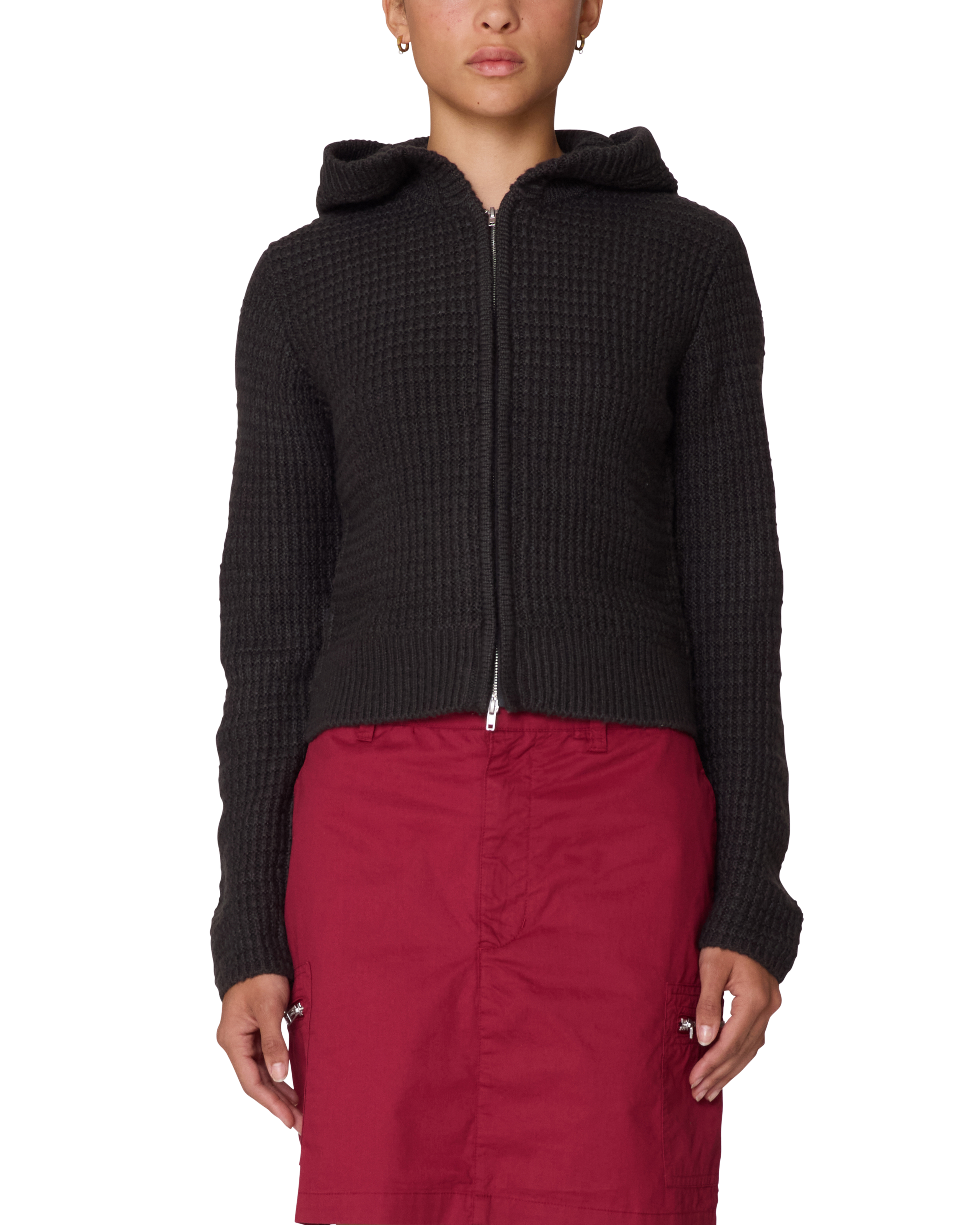 GLENDA HOOD ZIP SWEATER (zoomed)