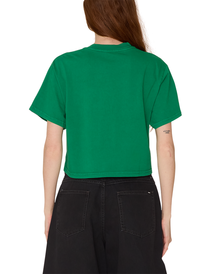 obey canned rage weekend crop t shirt green tambourine - alternate view