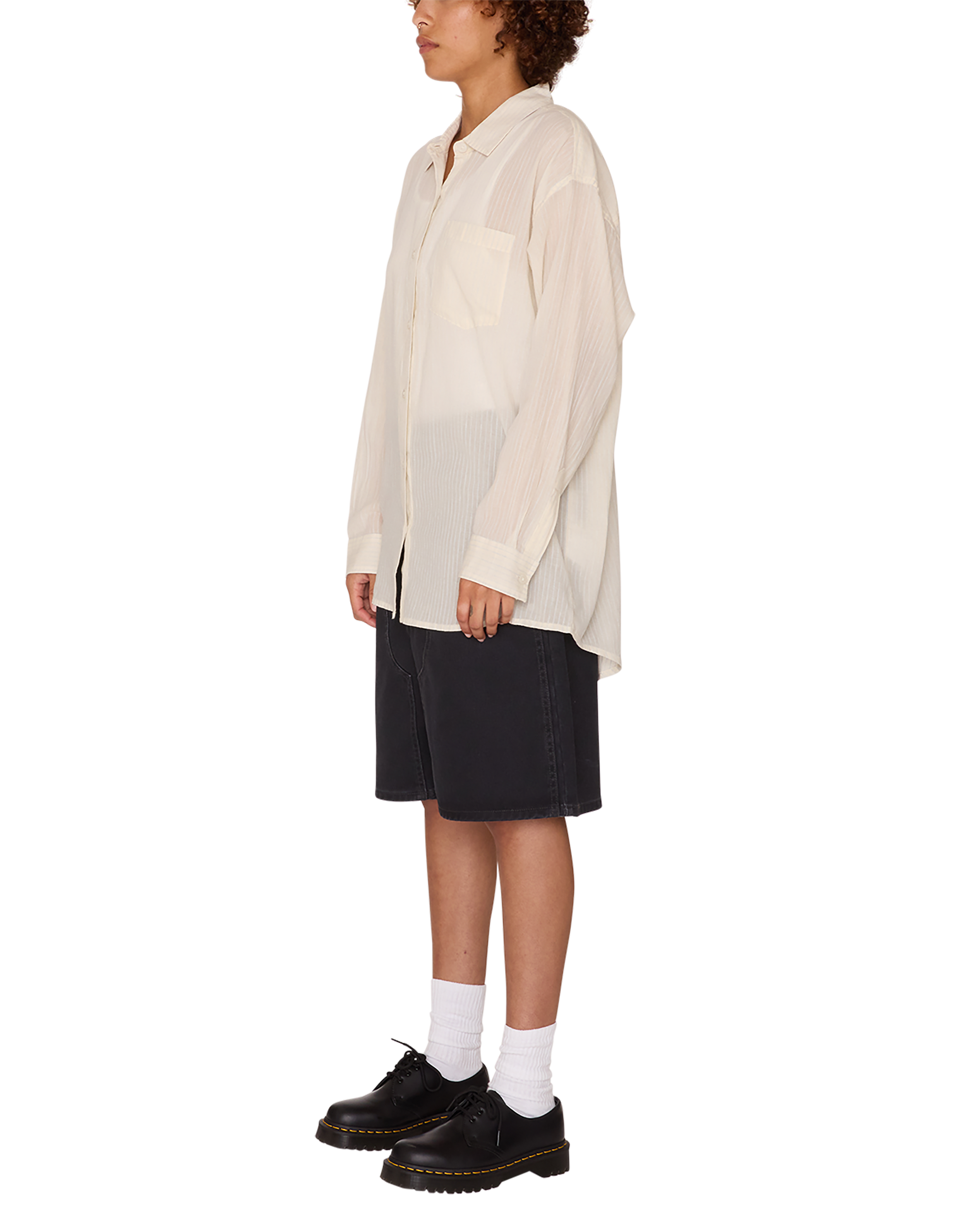 obey blythe sheer stripe shirt azurine multi (zoomed)