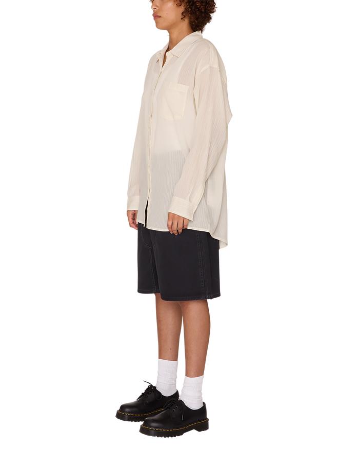 obey blythe sheer stripe shirt azurine multi - alternate view