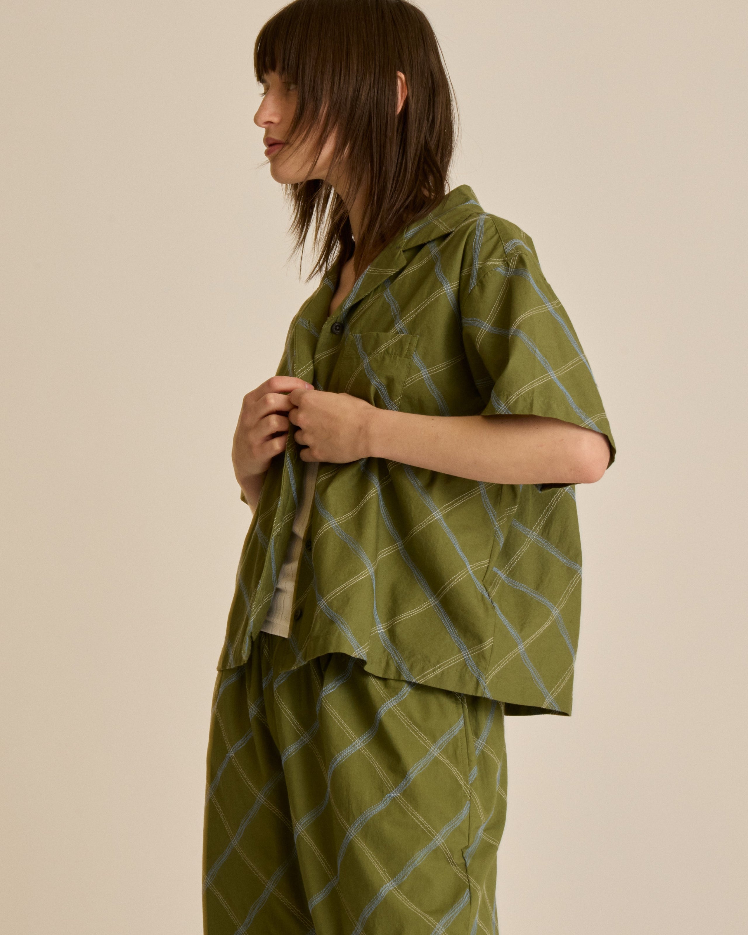 LILITH DIAMOND STITCH SS SHIRT (zoomed)