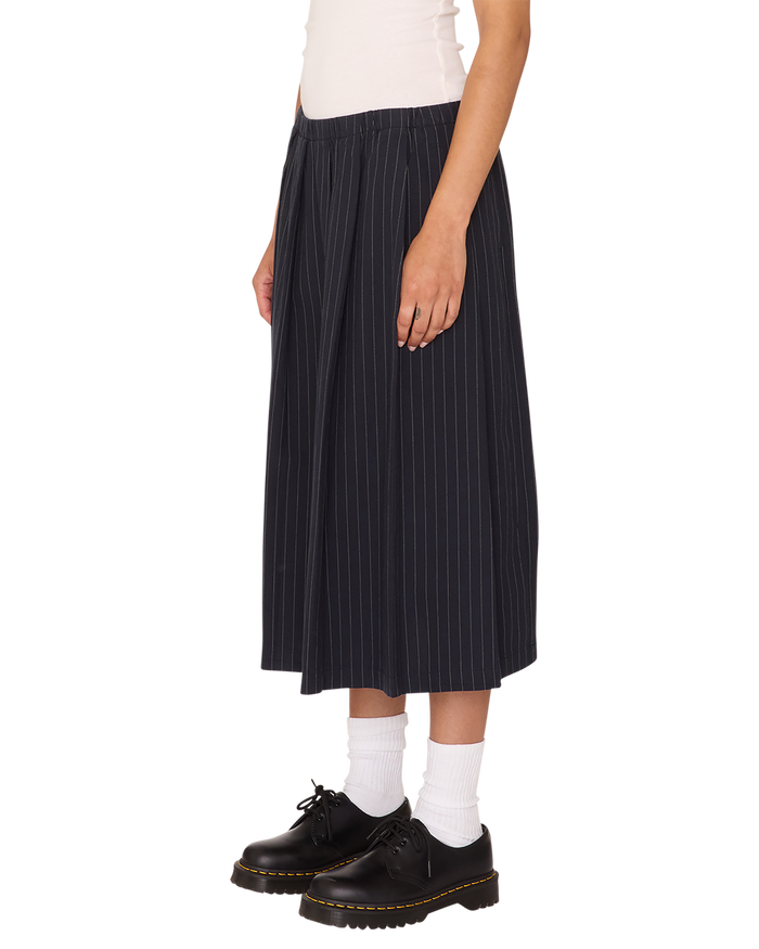 obey madeline pleated skirt dark navy multi - alternate view