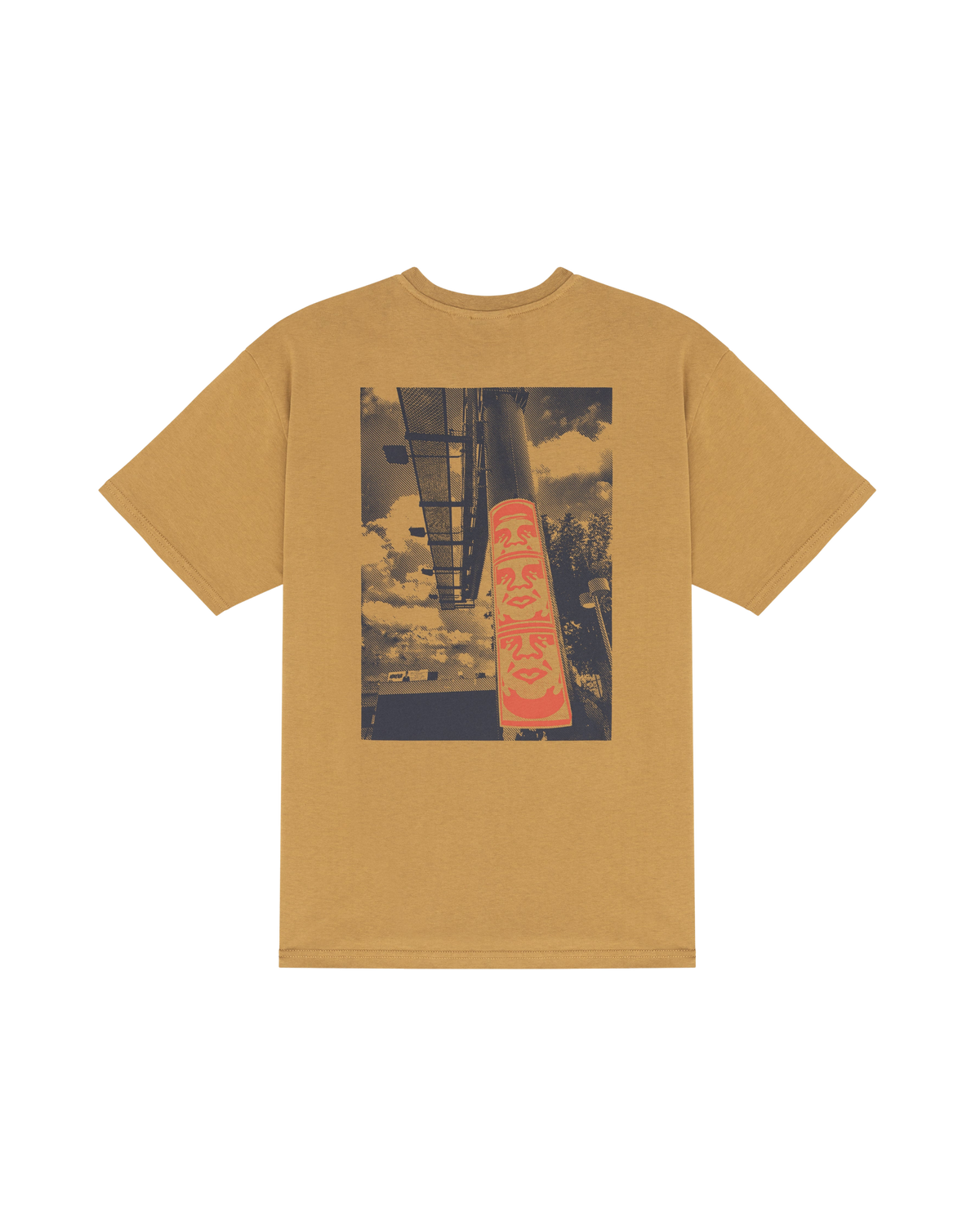 OBEY X NAPAPIJI STREET CAMPAIGN HEAVYWEIGHT T-SHIRT Toffee