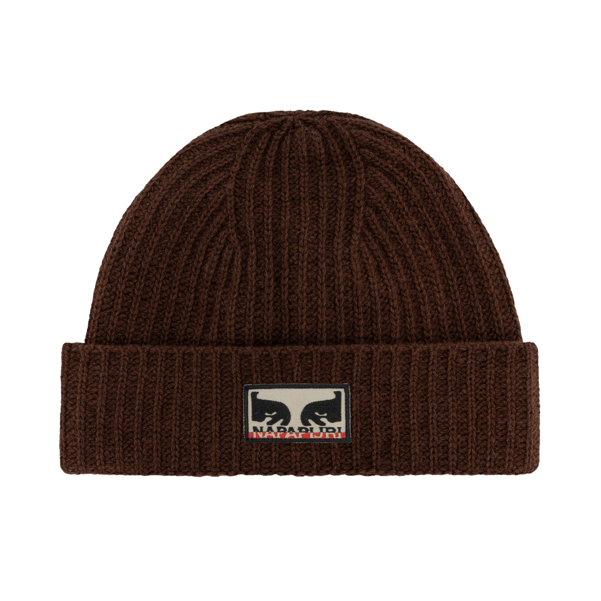 obey-x-napapiji-beanie-dark-brown