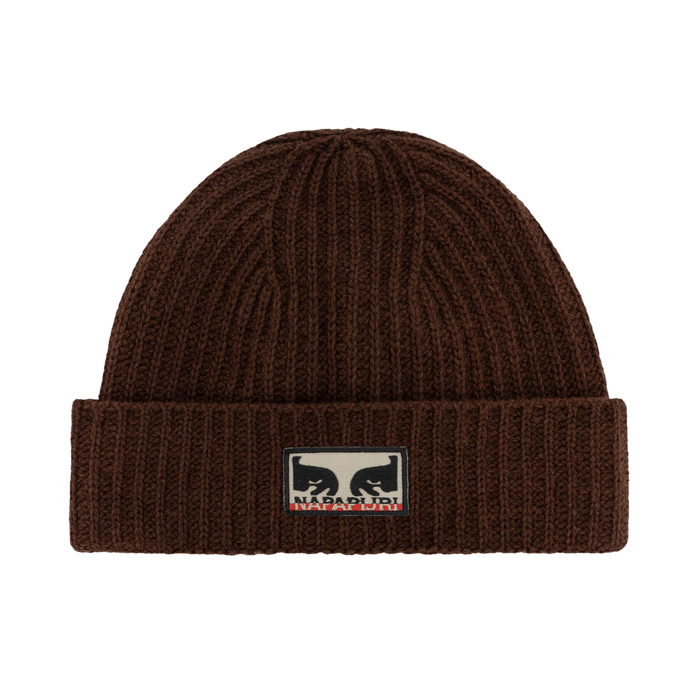 OBEY X NAPAPIJRI BEANIE DARK BROWN