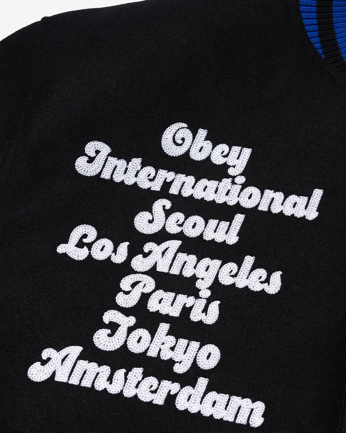 WORLDWIDE PARIS VARSITY JACKET BLACK / BLUE