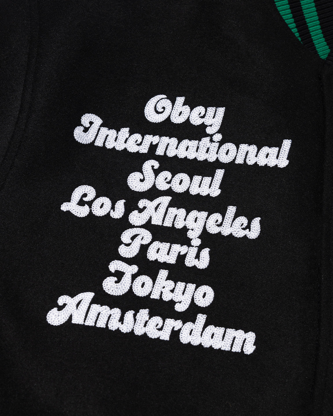WORLDWIDE AMSTERDAM VARSITY JACKET BLACK / GREEN