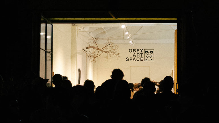 WHILE YOU WERE SLEEPING... OBEY ART SPACE LOS ANGELES 'this heaven has bars'
