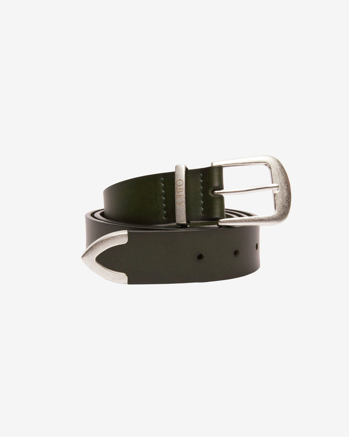 obey leather belt dark green