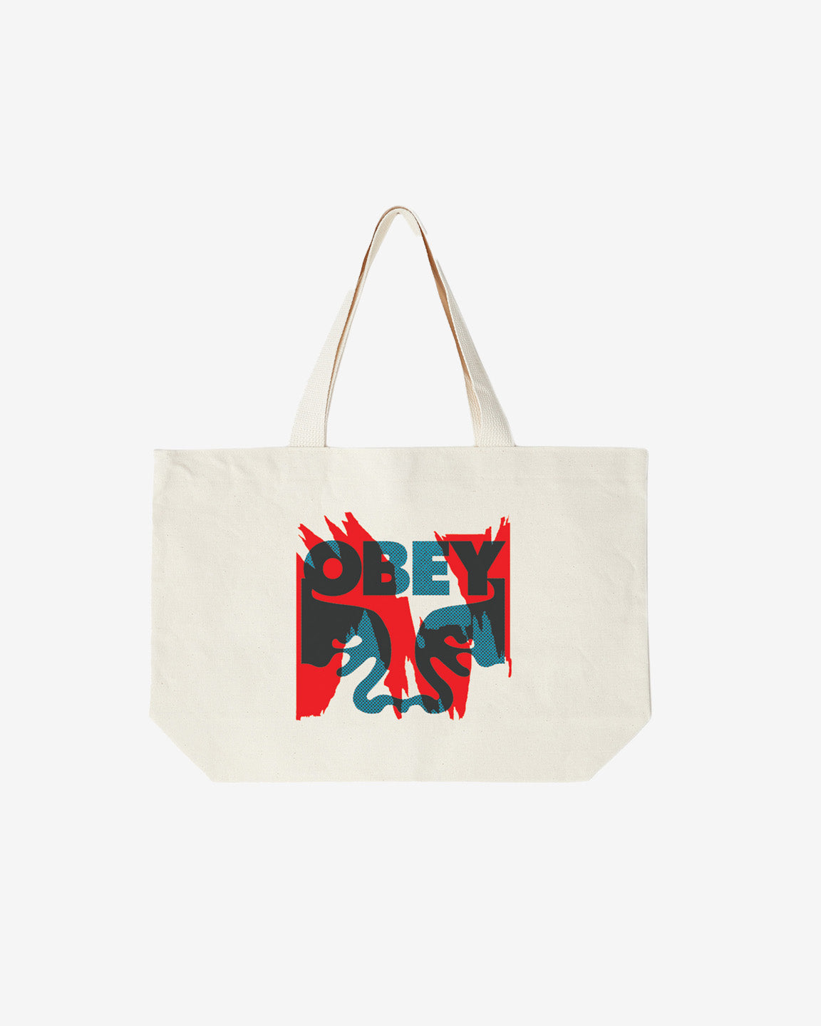 obey torn posters icon tote natural