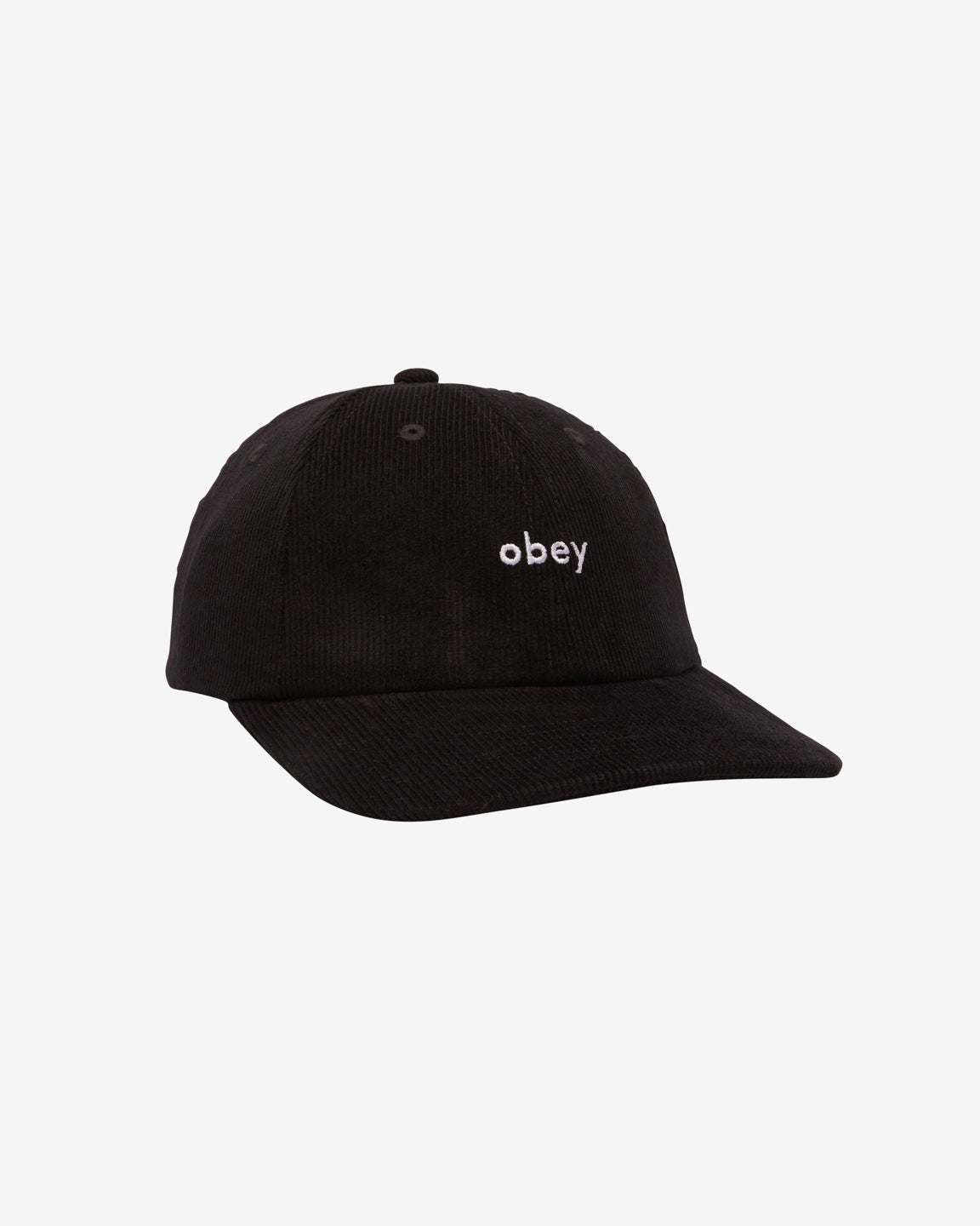 obey lowercase corduroy hat black