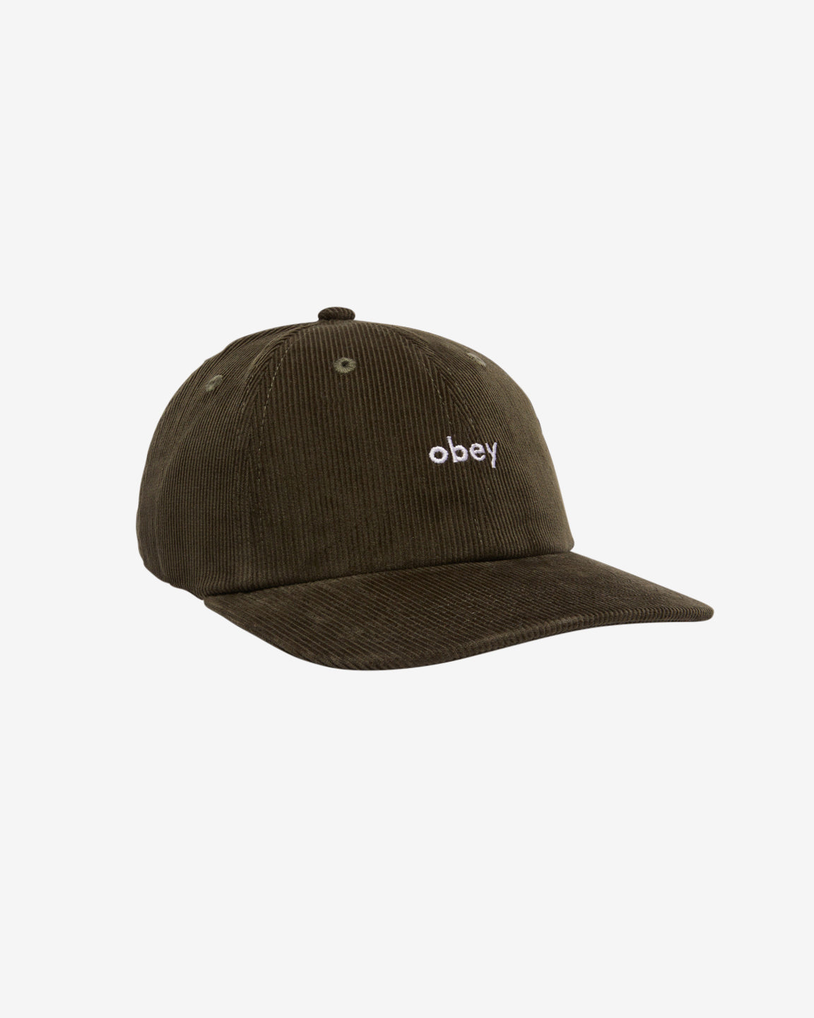 obey lowercase corduroy hat kombu green