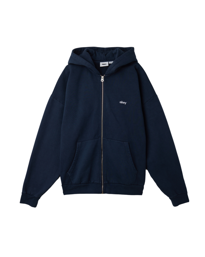 LOWERCASE PIGMENT ZIP HOOD Pigment Academy Navy