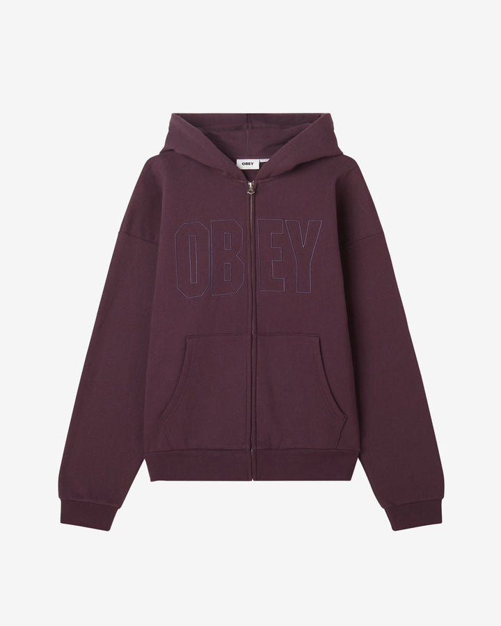 DIGABLE EXTRA HEAVY ZIP HOOD PLUM PERFECT