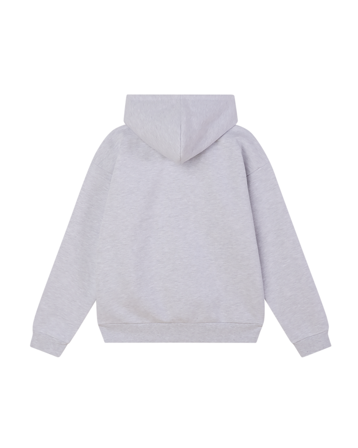 obey oval extra heavy zip hood ash grey