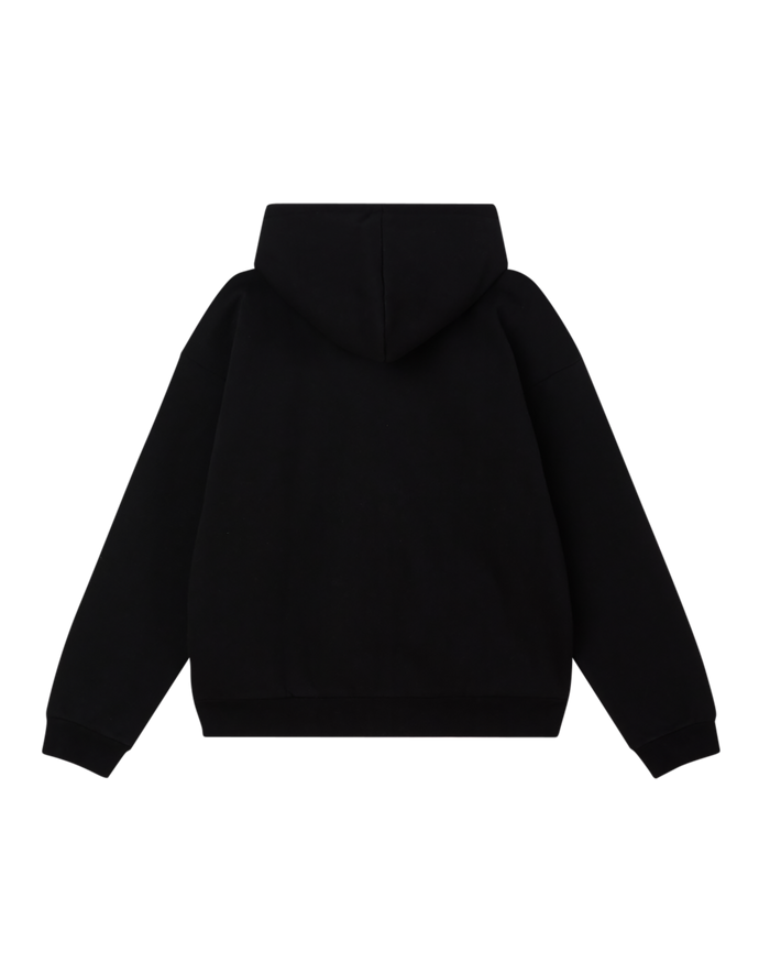 obey oval extra heavy zip hood black