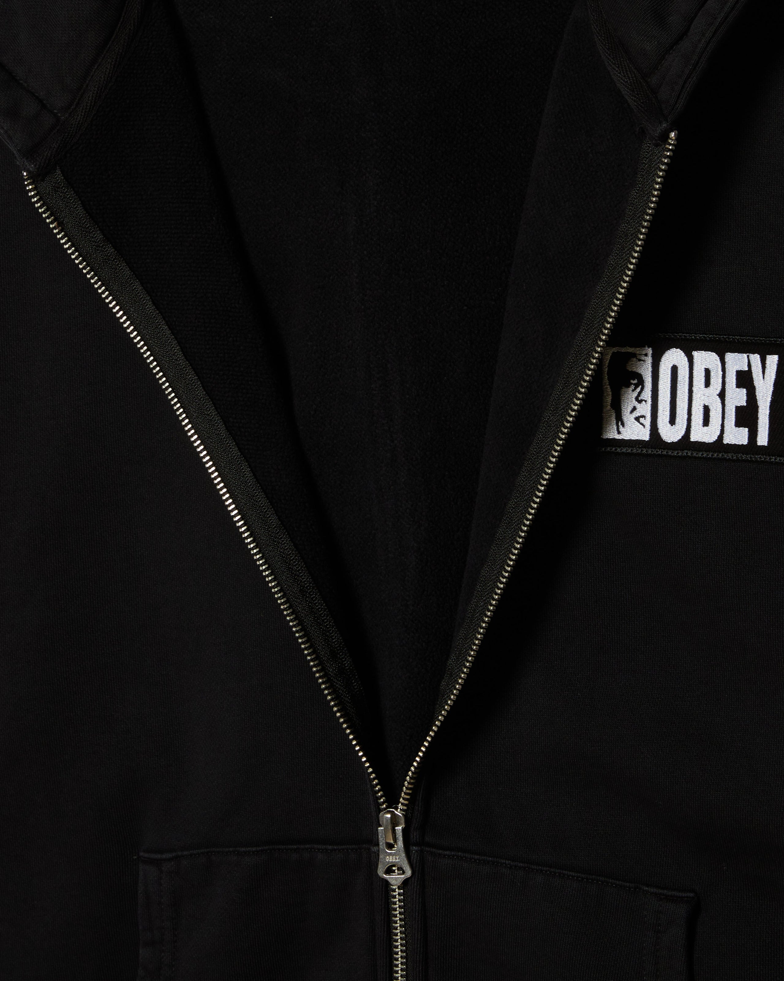 MARGIN FADED ZIP HOOD