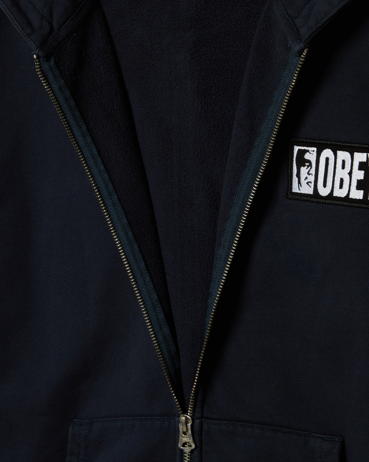 MARGIN FADED ZIP HOOD