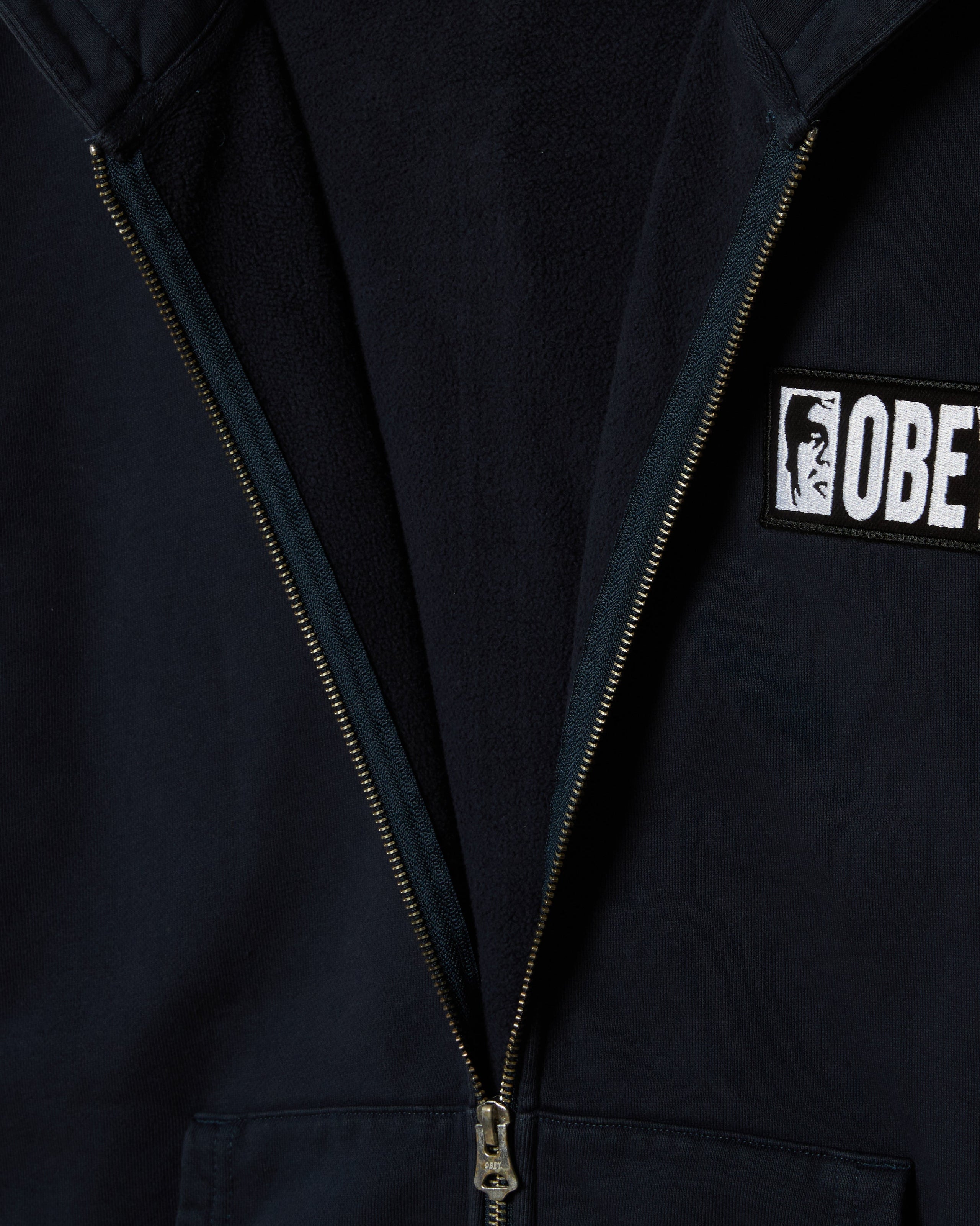 MARGIN FADED ZIP HOOD