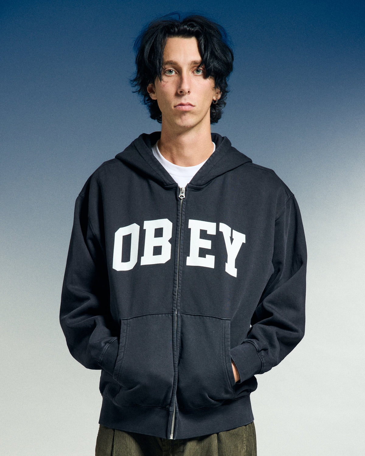CONTROL FADED ZIP HOOD