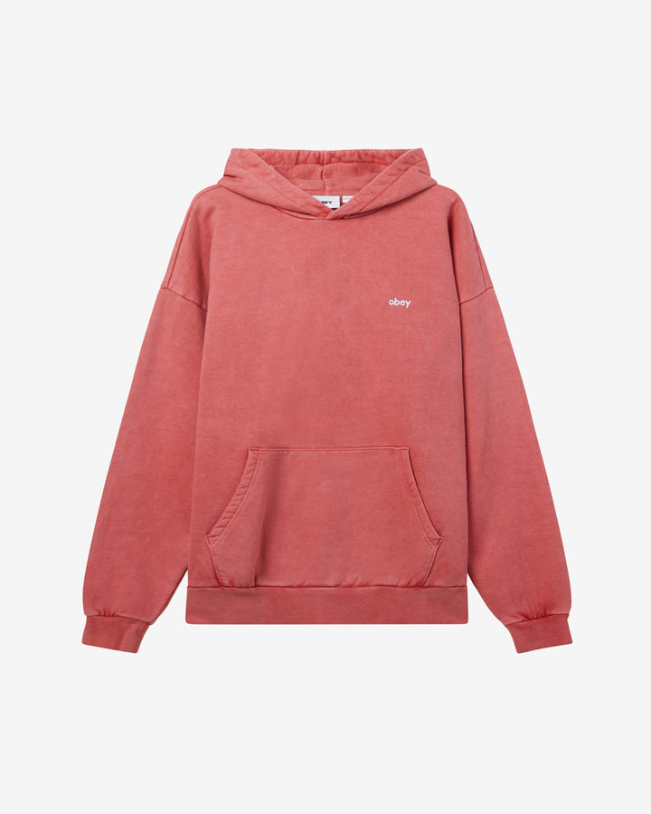 OBEY LOWERCASE PIGMENT PULLOVER PIGMENT MINERAL RED