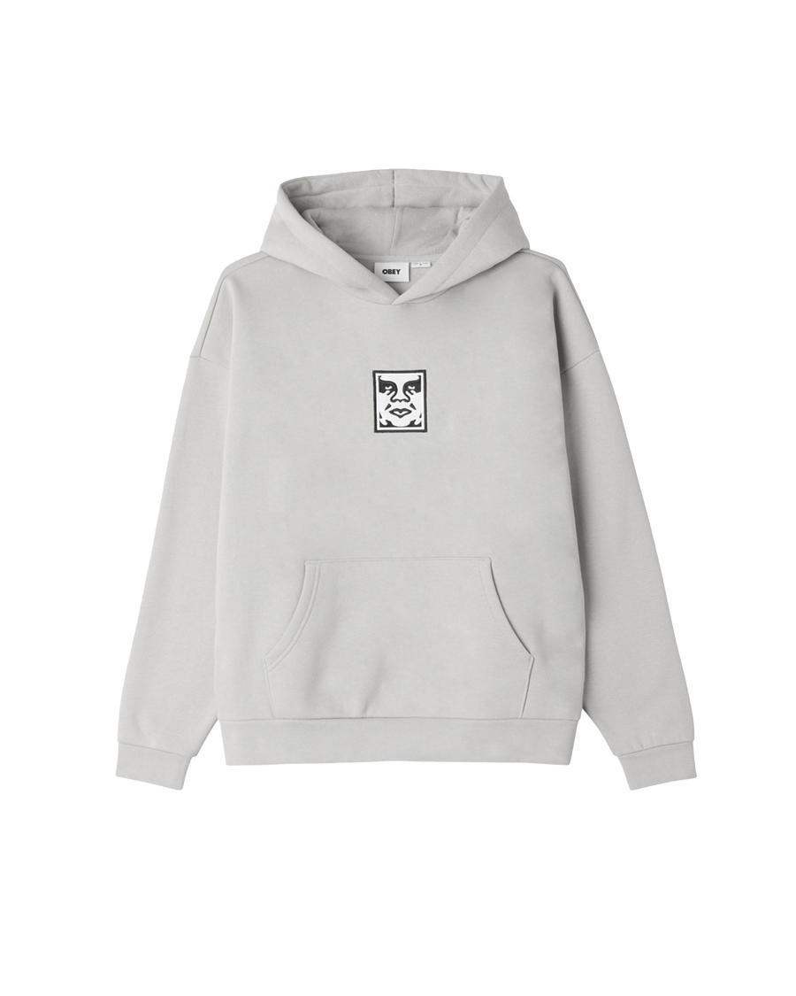 obey icon extra heavy pullover ash grey