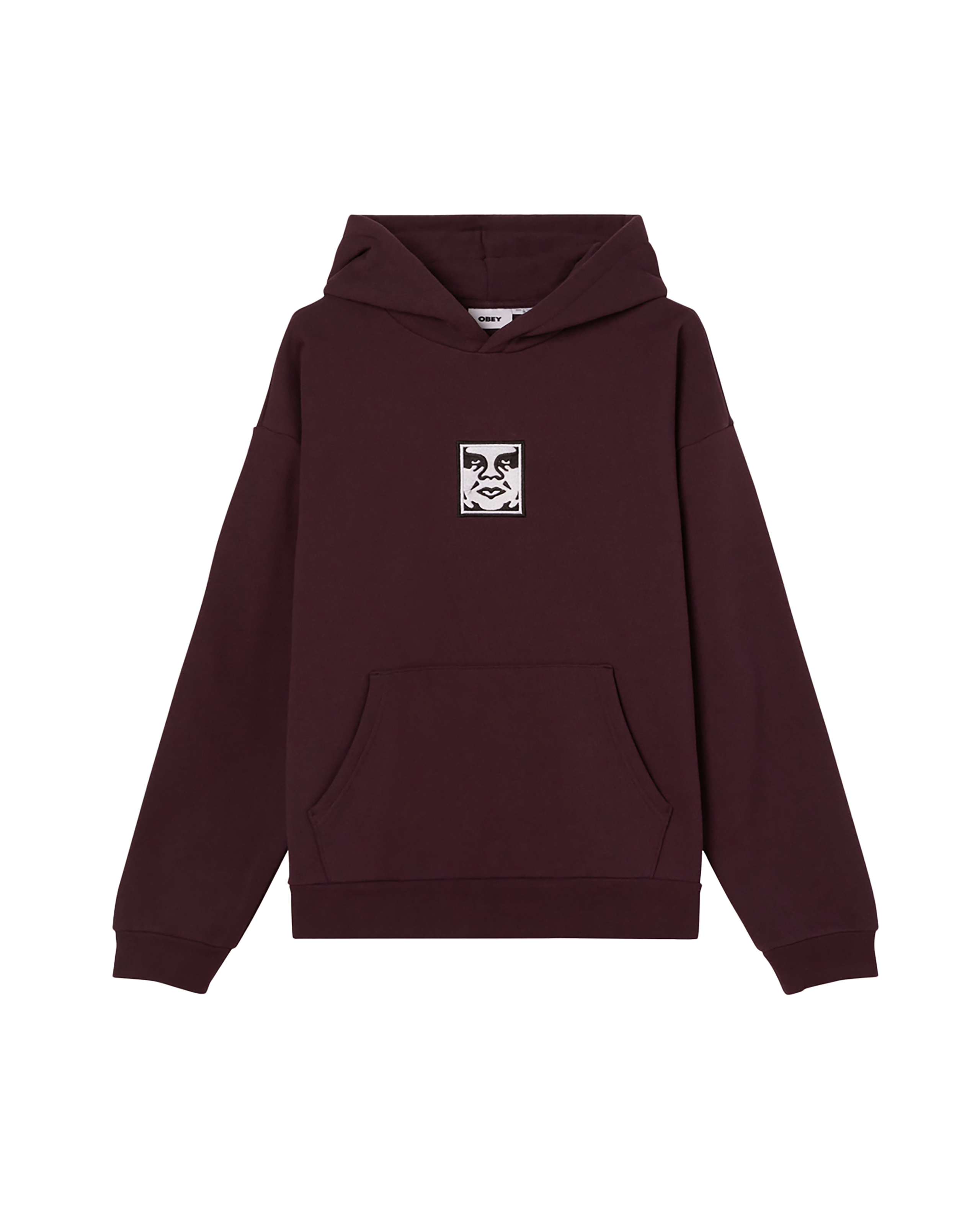 obey icon extra heavy pullover plum perfect