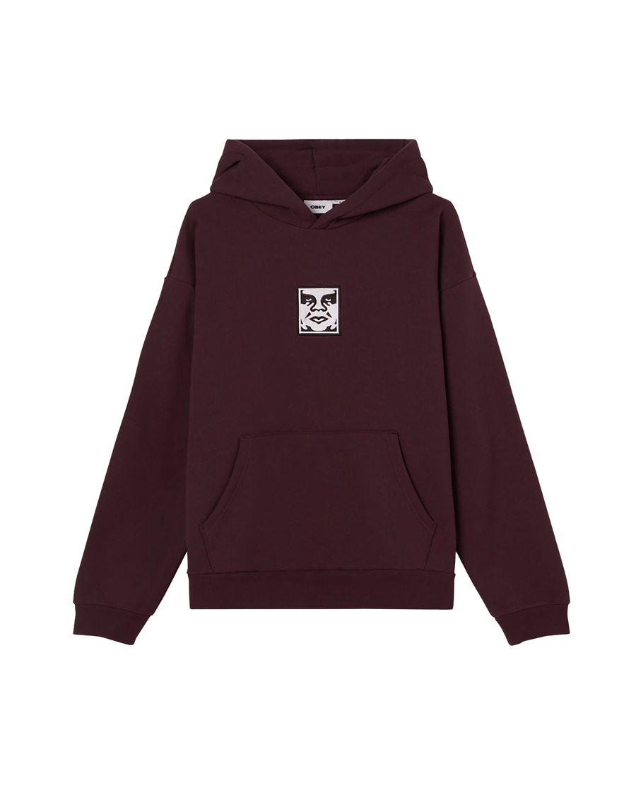 obey icon extra heavy pullover plum perfect