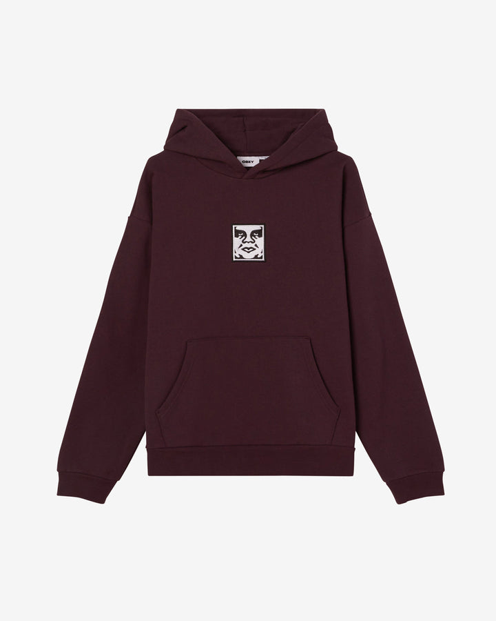 OBEY ICON II EXTRA HEAVY PULLOVER PLUM PERFECT