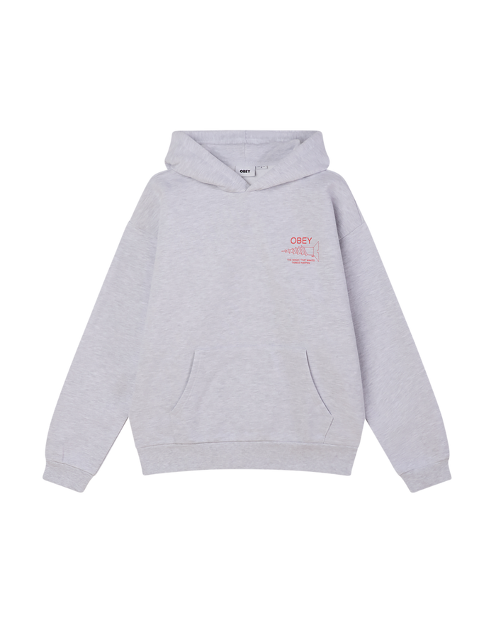 obey things happen pullover ash grey