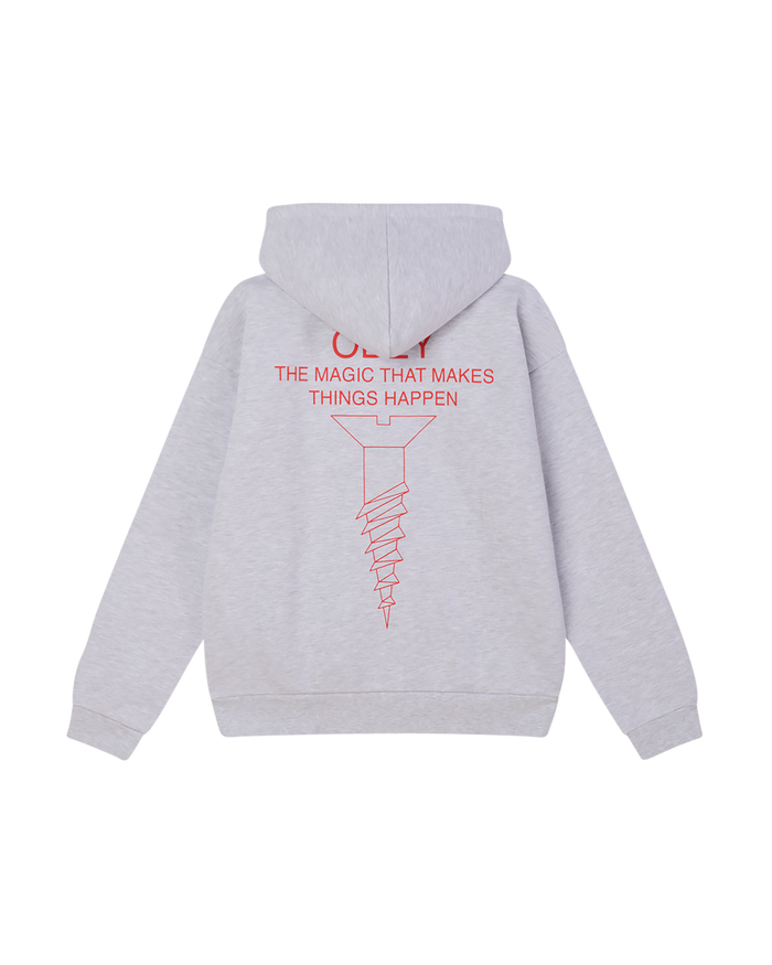 obey things happen pullover ash grey