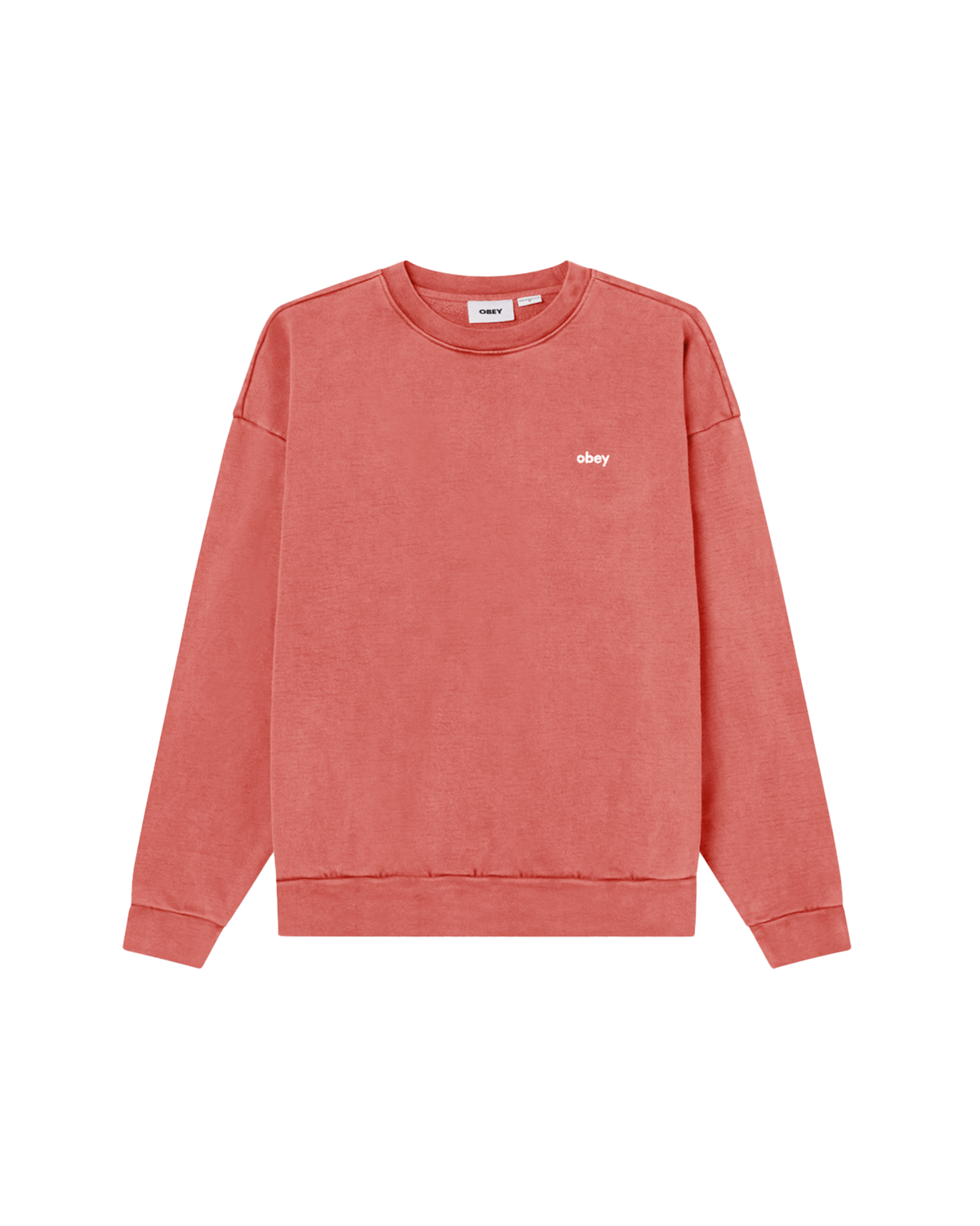 obey lowercase pigment crewneck pigment mineral red