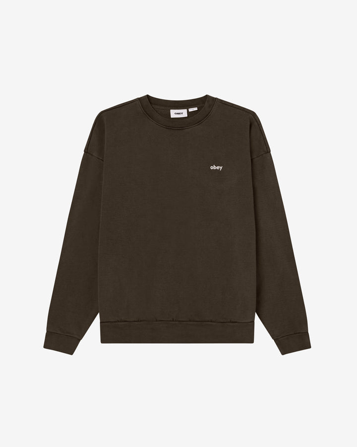 OBEY LOWERCASE PIGMENT CREWNECK PIGMENT ROSIN