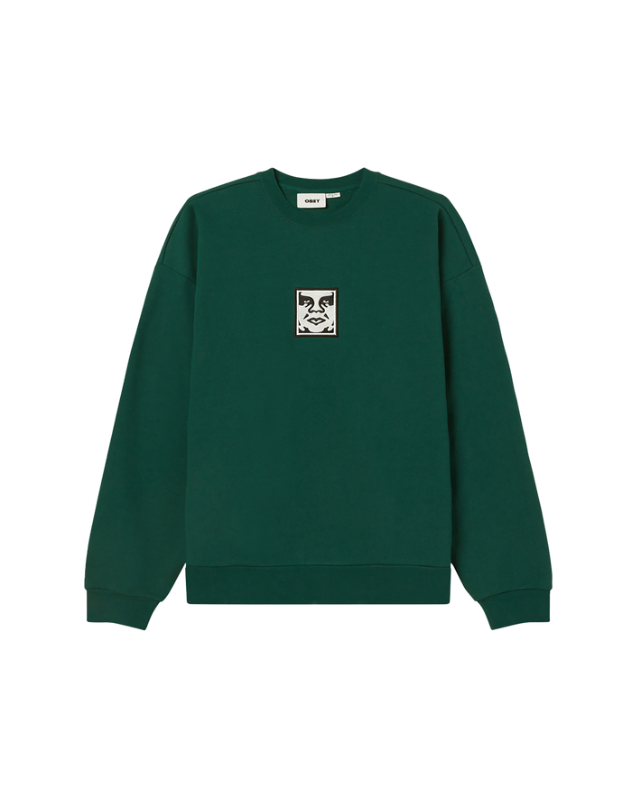 obey icon crewneck rain forest