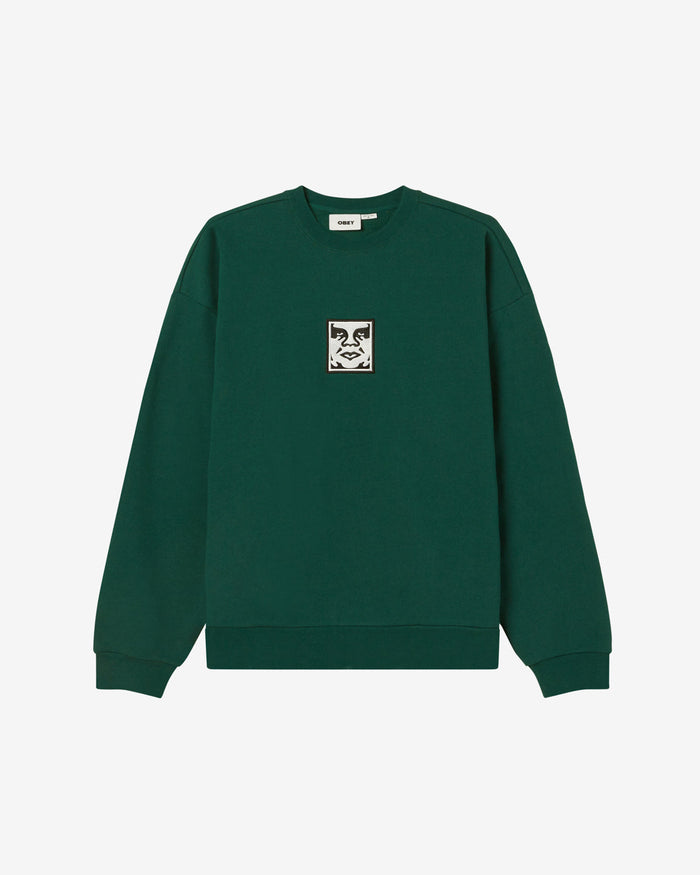 obey icon crewneck dark cedar