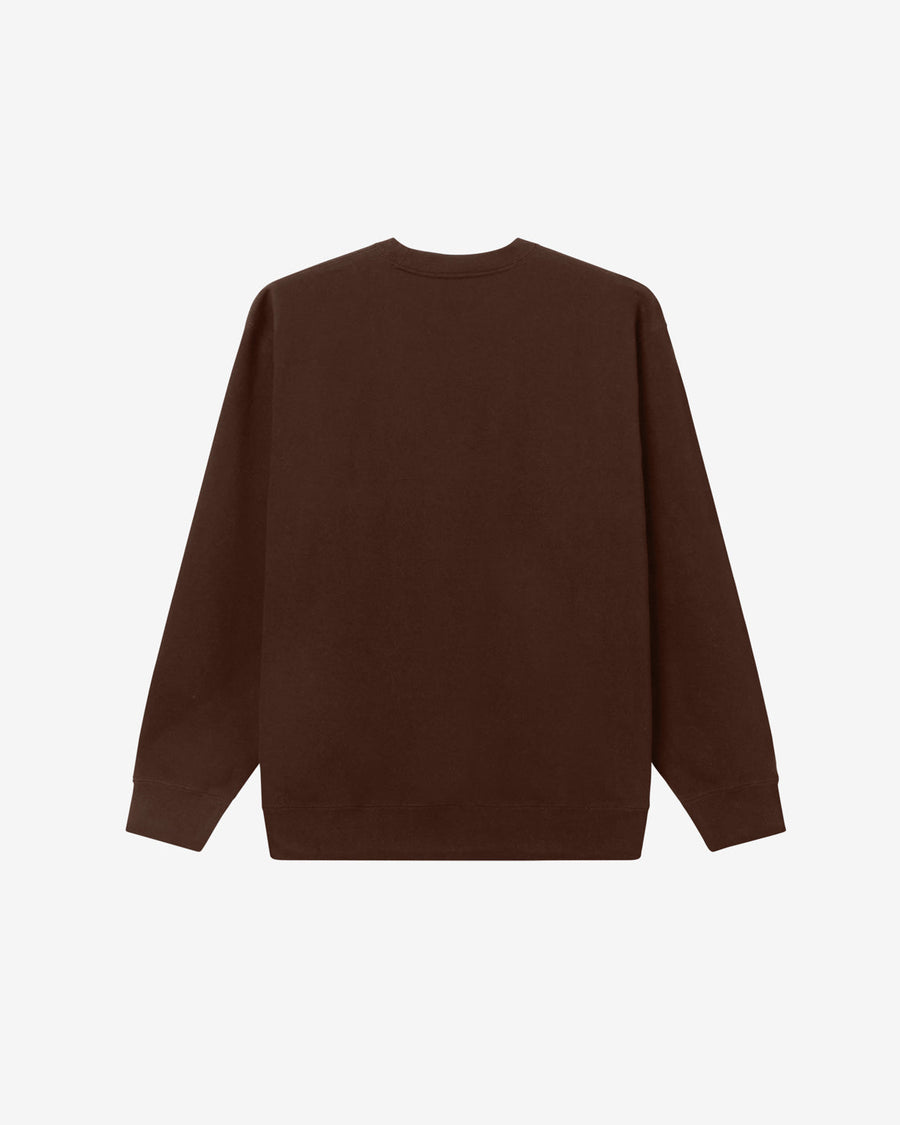 obey est works eyes crewneck java brown