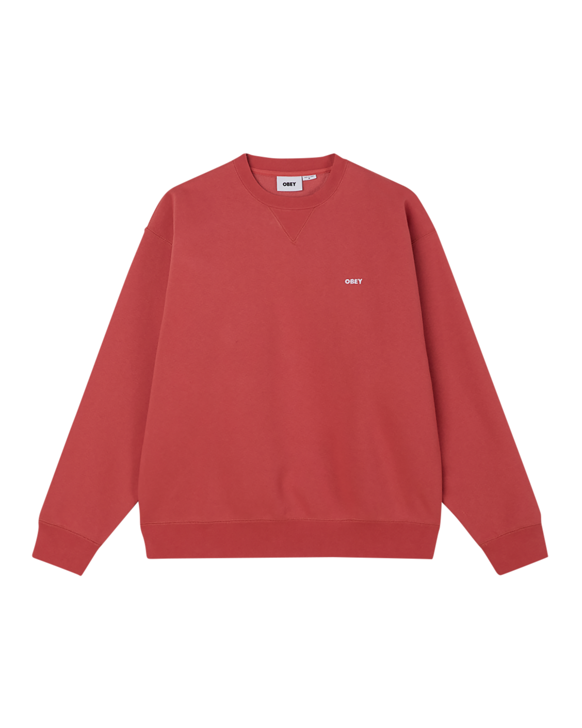 obey est works bold crewneck mineral red