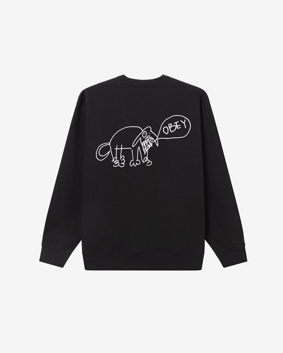 obey dog doodle crewneck black