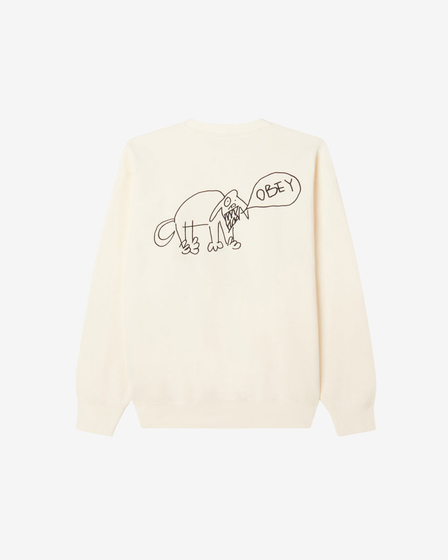 obey dog doodle crewneck unbleached