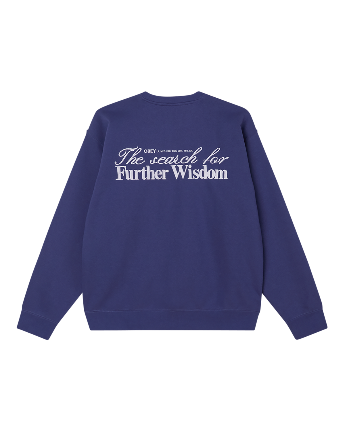 obey further wisdom crewneck skipper blue