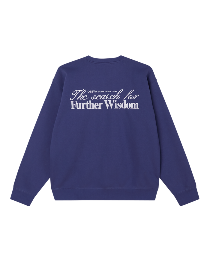 obey further wisdom crewneck skipper blue