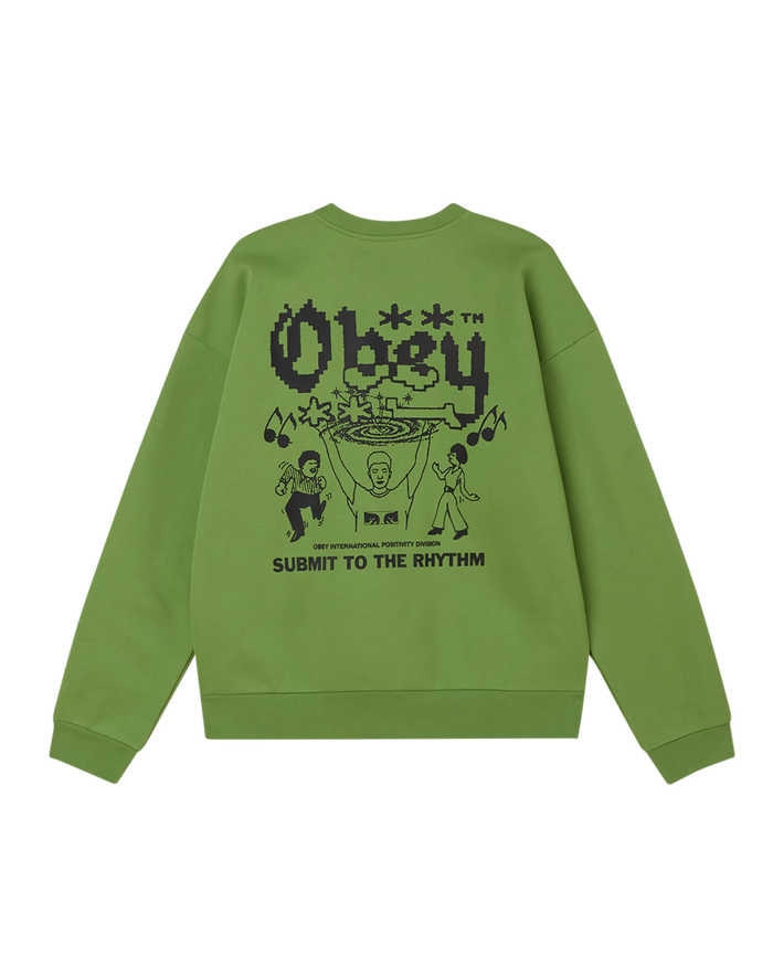 obey submit crewneck piquant green