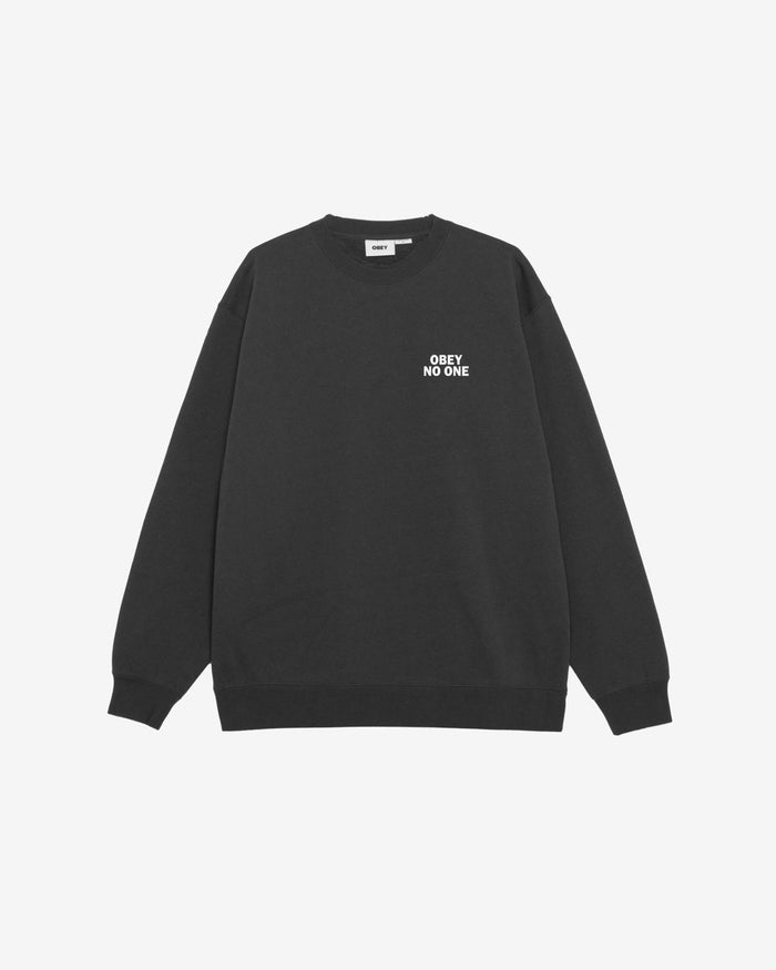 obey no one crewneck black