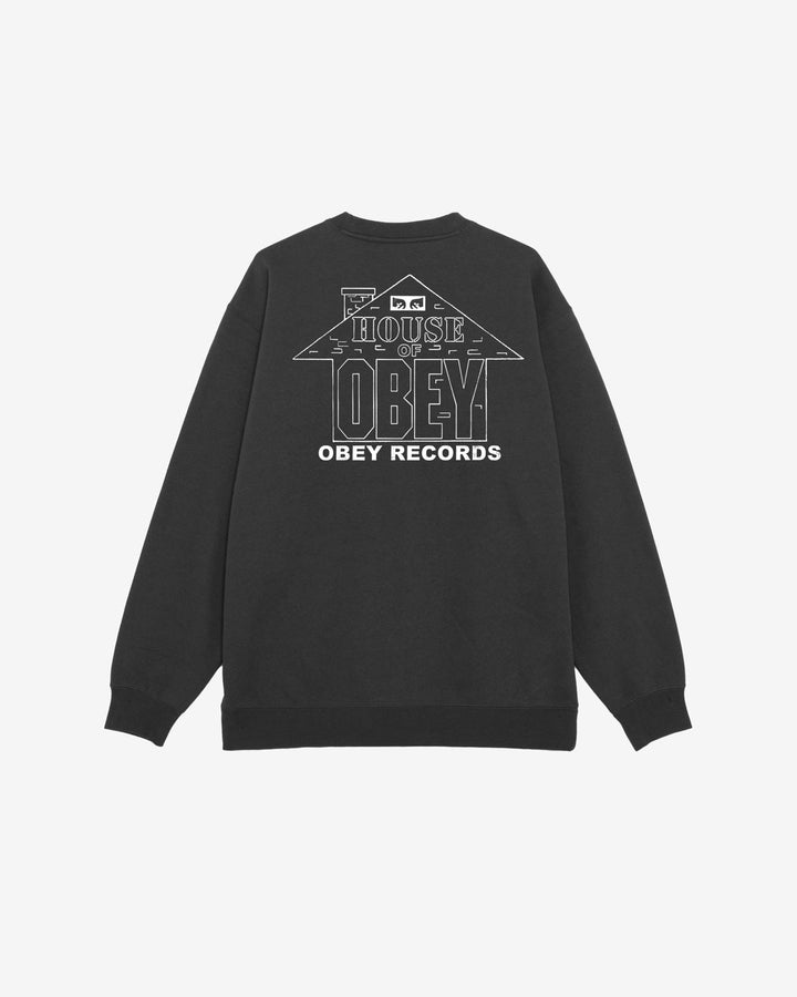 HOUSE OF OBEY RECORDS PREMIUM CREWNECK BLACK