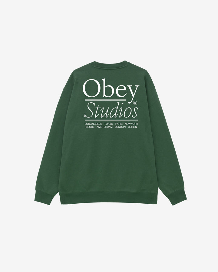 OBEY STUDIOS PREMIUM CREWNECK RAIN FOREST