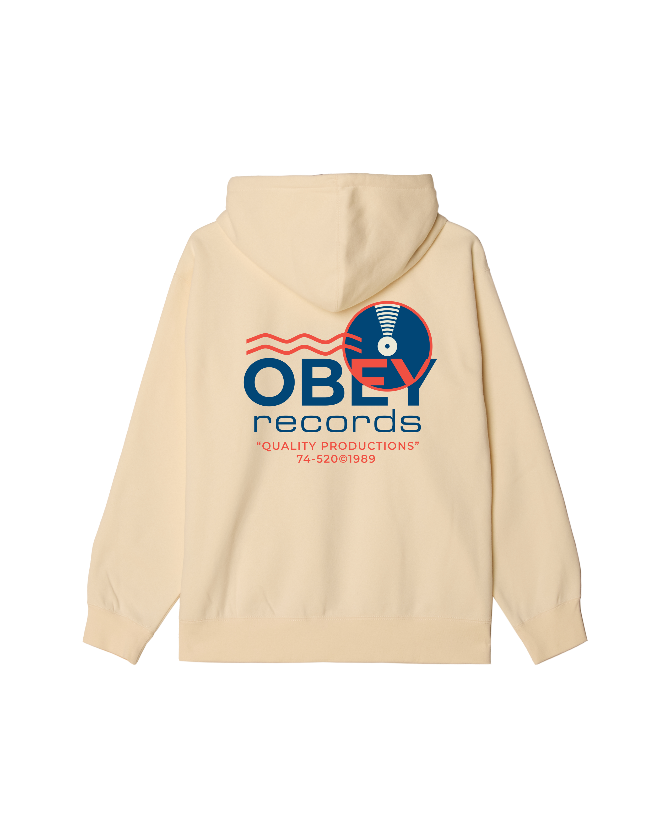 OBEY RECORDS SOUND WAVES PULLOVER UNBLEACHED S1