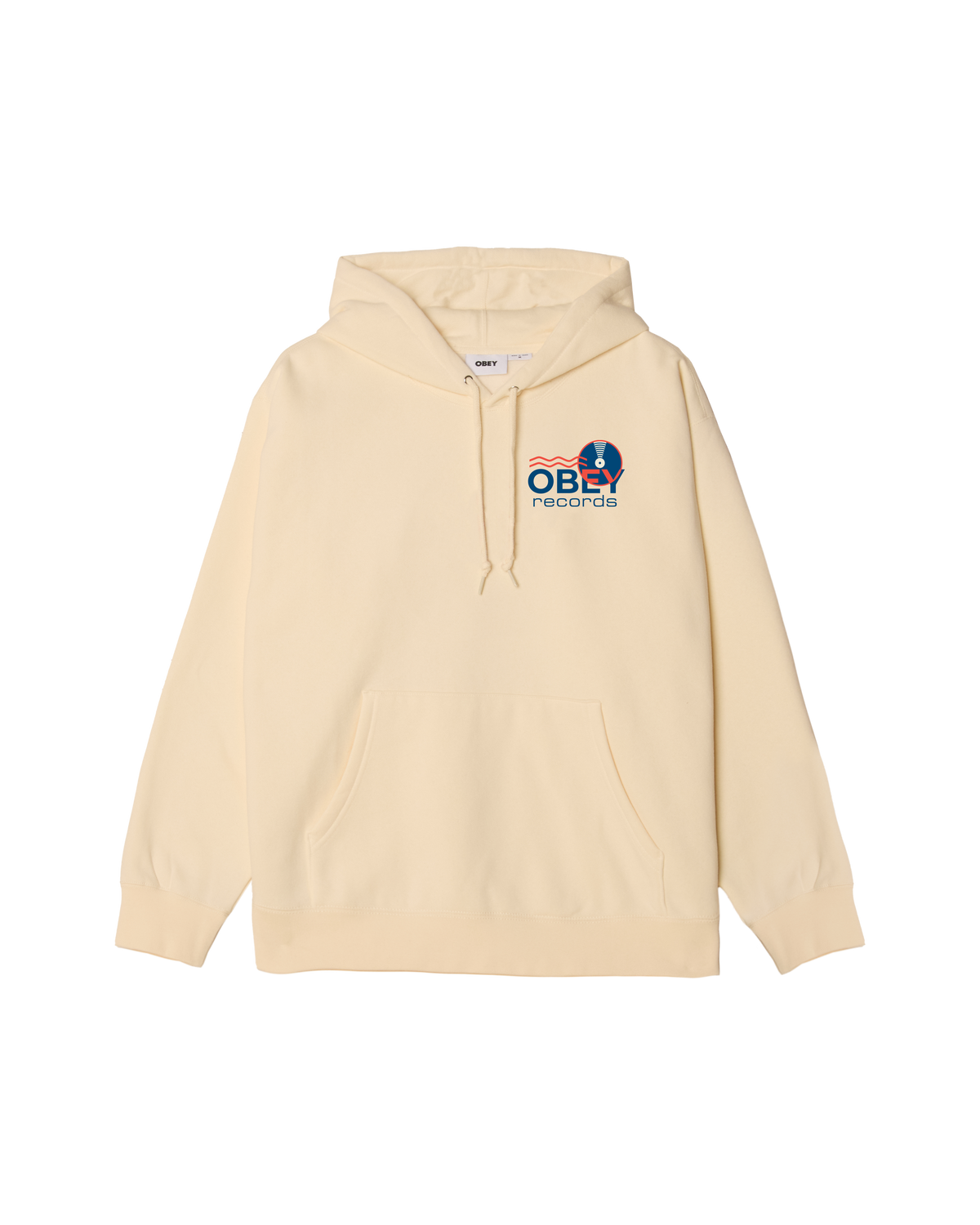 obey records sound waves pullover unbleached